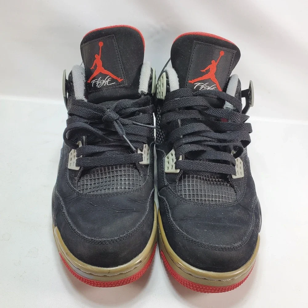 Jordan Air Jordan 4 Retro Mens 9 Black Bred 2012 308497-089‎ Basketball Shoes